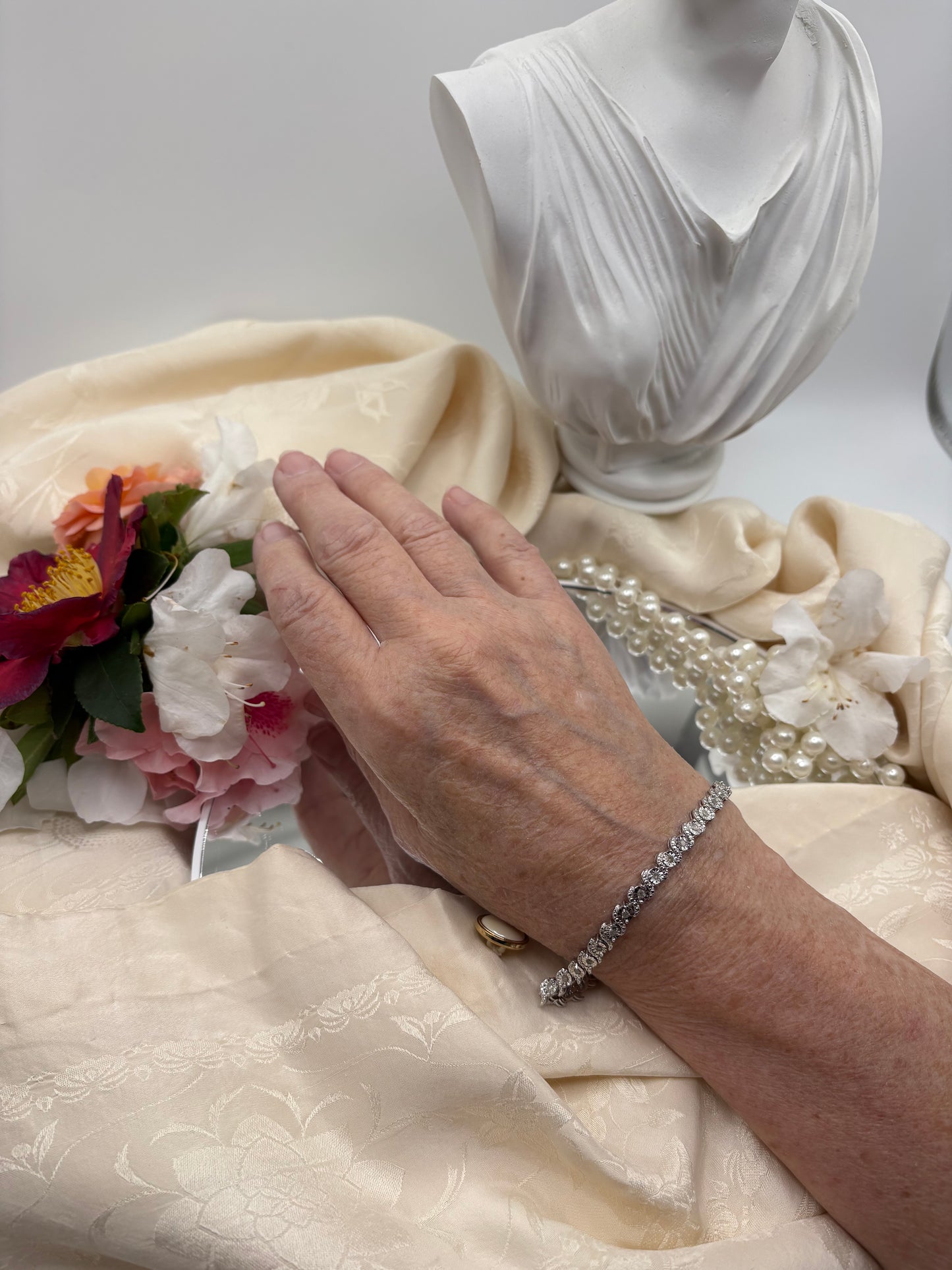 White Diamond Bracelet in Sterling Silver