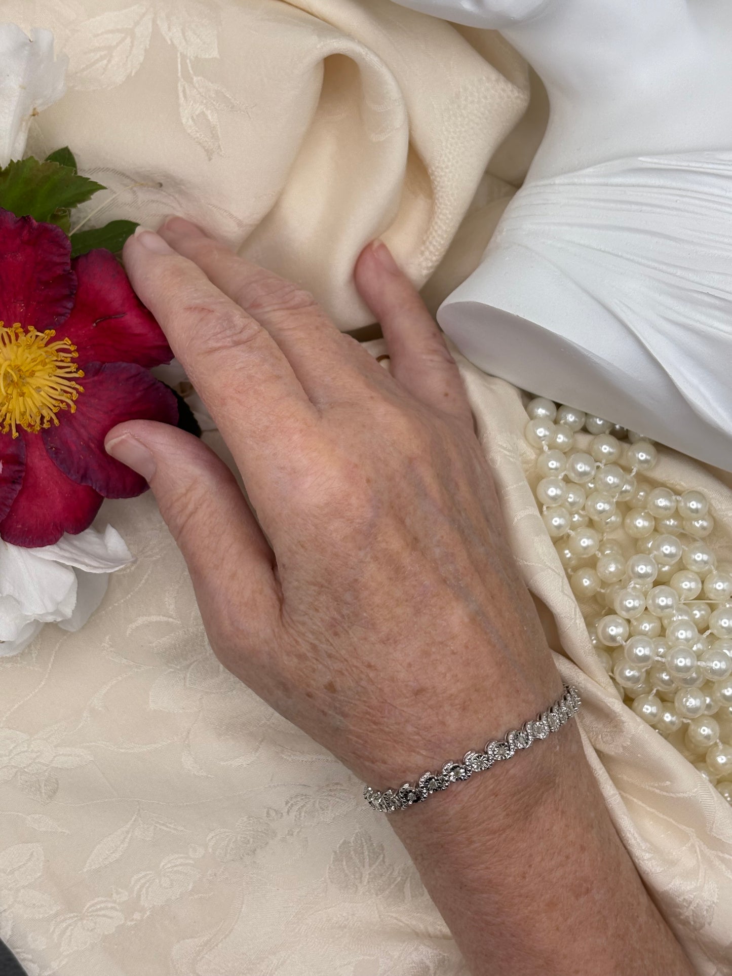 White Diamond Bracelet in Sterling Silver