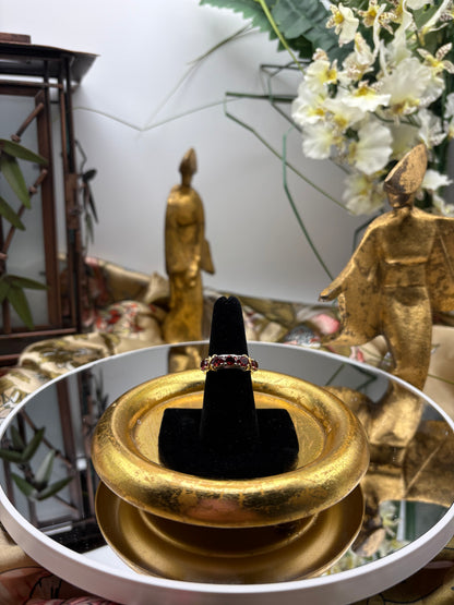 Mozambique Garnet Ring 18K YG Plated and Platinum Bond